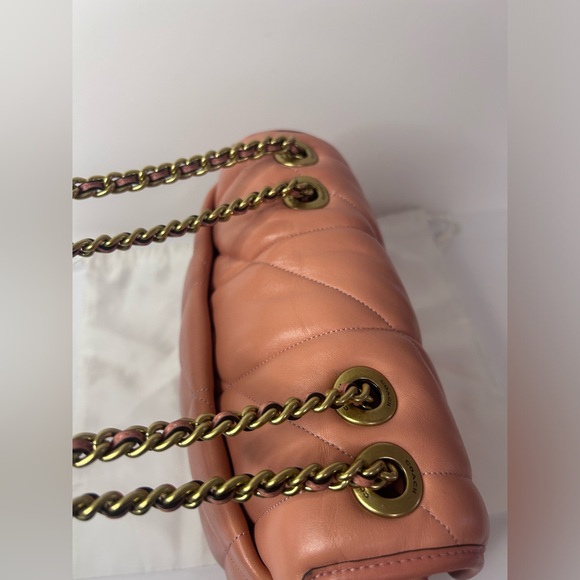 Coach Pillow Madison Shoulder Bag With Quilting C8560 Nappa Leather In Coral EUC - Picture 5 of 16